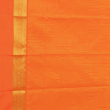 Pine Green and Orange semi silk saree