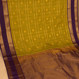 Pear green and Purple semi silk saree