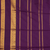 Pear green and Purple semi silk saree