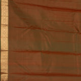 Salamander Orange and Dual tone green pure silk saree