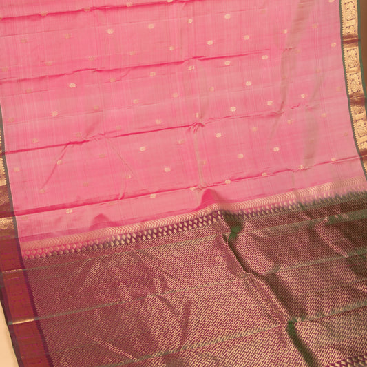 Dual Tone Pink and Dual tone green pure silk saree