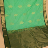 Spring green and Bottlegreen semi silk saree