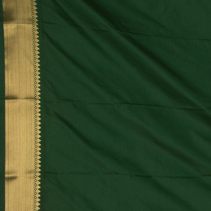 Spring green and Bottlegreen semi silk saree