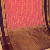 Bubblegum pink and purple semi silk saree