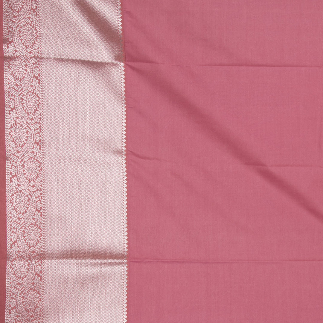 Powder blue and Rosewood Pink soft silk saree