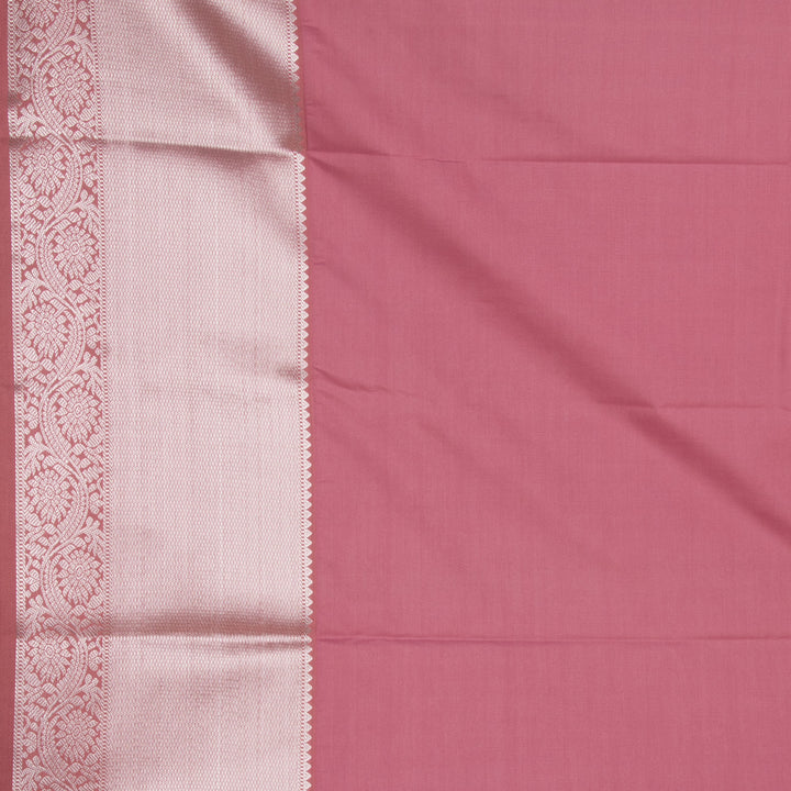 Powder blue and Rosewood Pink soft silk saree