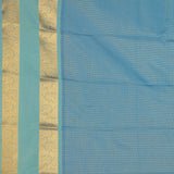 Lime Green  and Blue semi silk saree