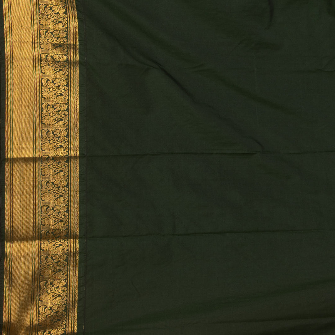 Electric blue and Bottle green semi silk saree