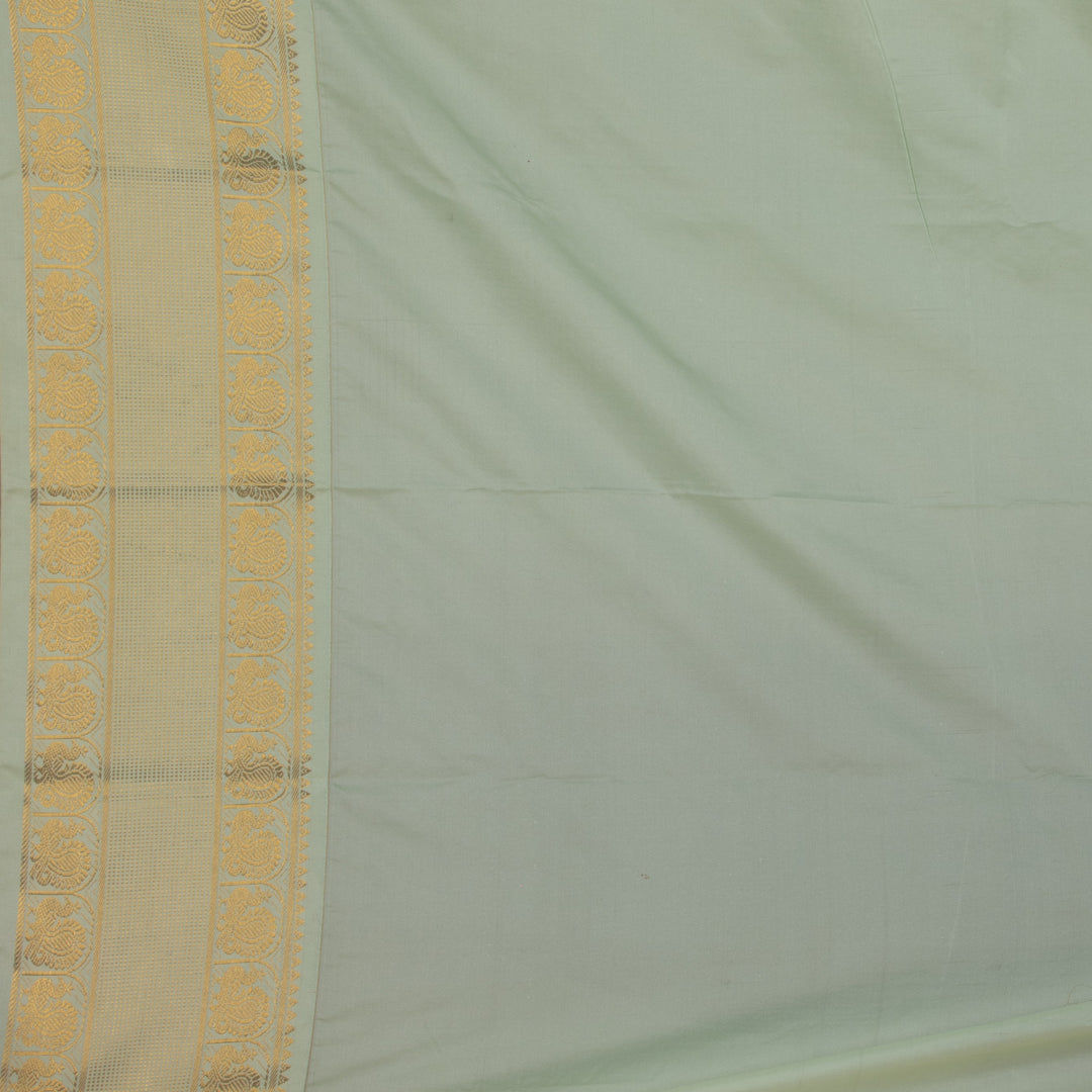 Purple and Pastel green semi silk saree