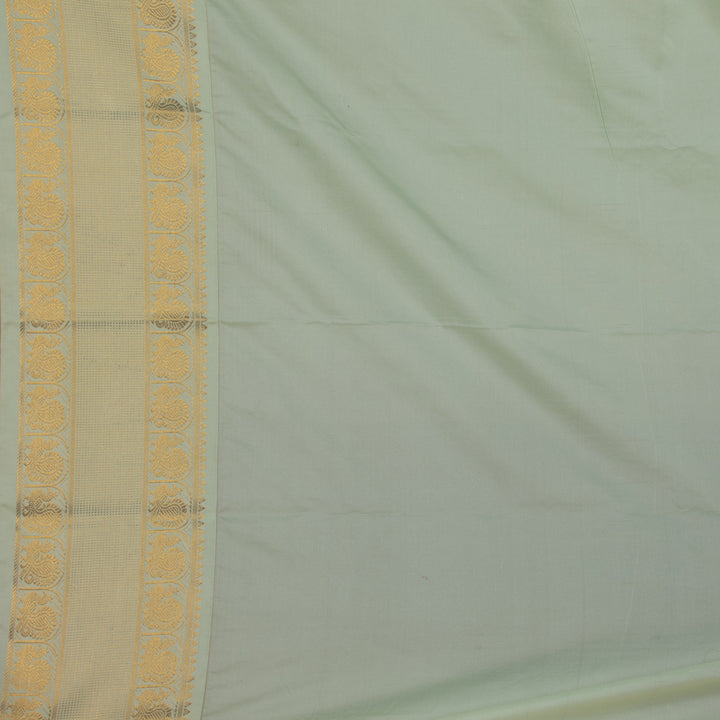 Purple and Pastel green semi silk saree