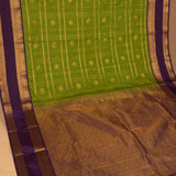 Avocado green and purple semi silk saree