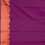 Peacock green and Brinjal purple semi silk saree