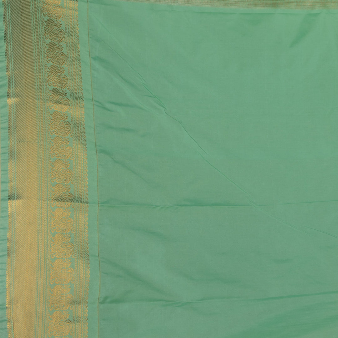 Forest green and Pastel green semi silk saree