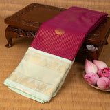 Purple and pastel green semi silk saree
