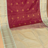 Purple and pastel green semi silk saree