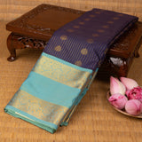 Royal blue and Dual tone blue semi silk saree