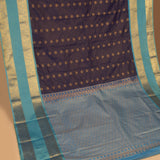 Royal blue and Dual tone blue semi silk saree