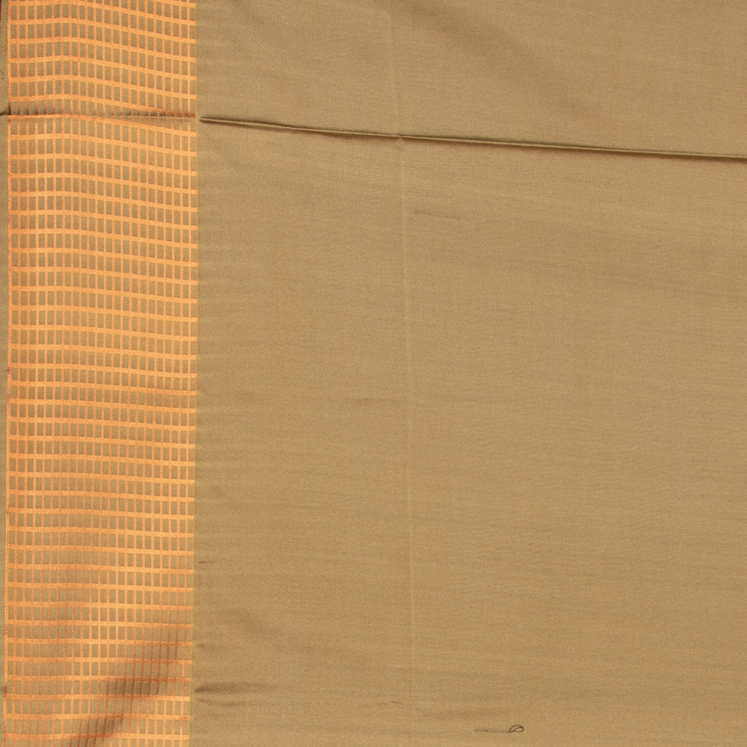 Coral pink and Tea green soft silk saree