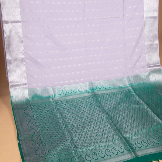 Lilac Lavender  and Teal green soft silk saree