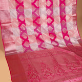 Pink and Rani pink soft silk saree