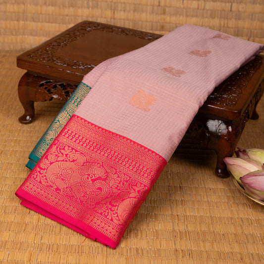 Powerpuff pink and rani pink semi silk saree