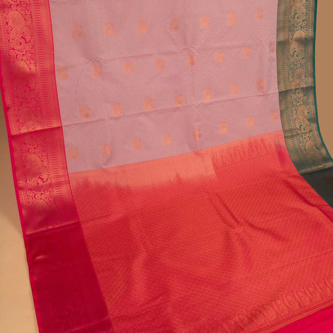 Powerpuff pink and rani pink semi silk saree