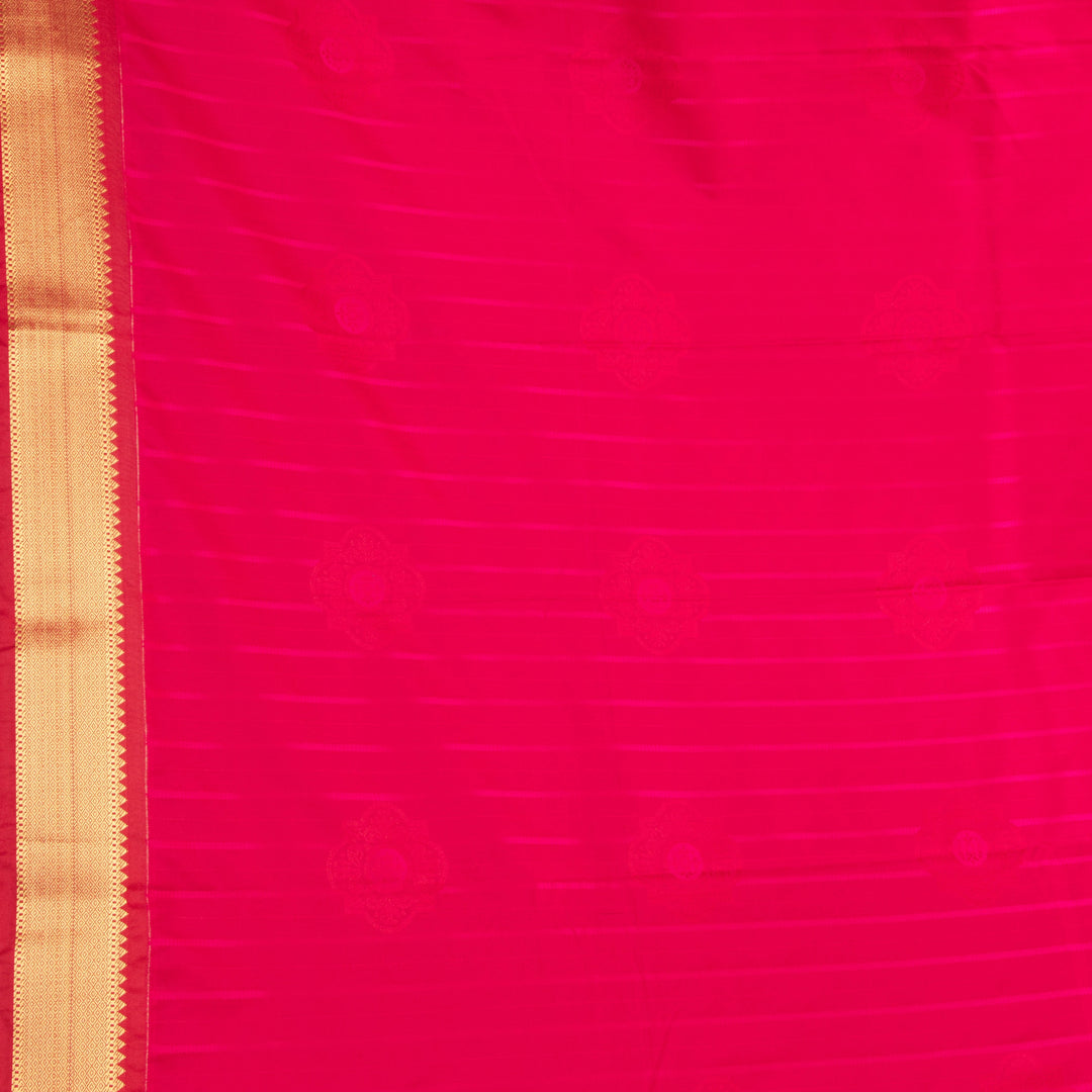 Off white  and Red semi silk saree
