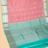 Fandango pink and Cyan Blue pure touch silk saree