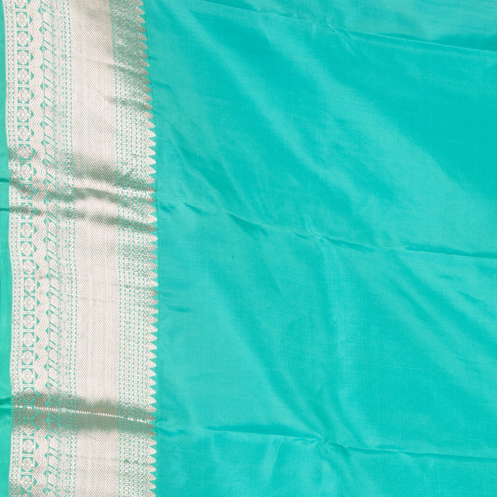 Fandango pink and Cyan Blue pure touch silk saree