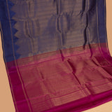 Royal Blue and Magenta pure touch silk saree