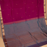 Purple and Peacock blue pure touch silk saree