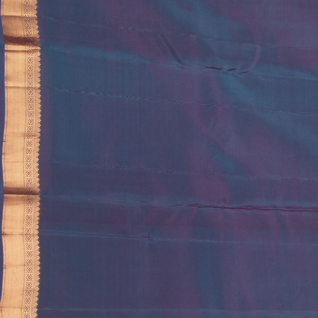 Purple and Peacock blue pure touch silk saree
