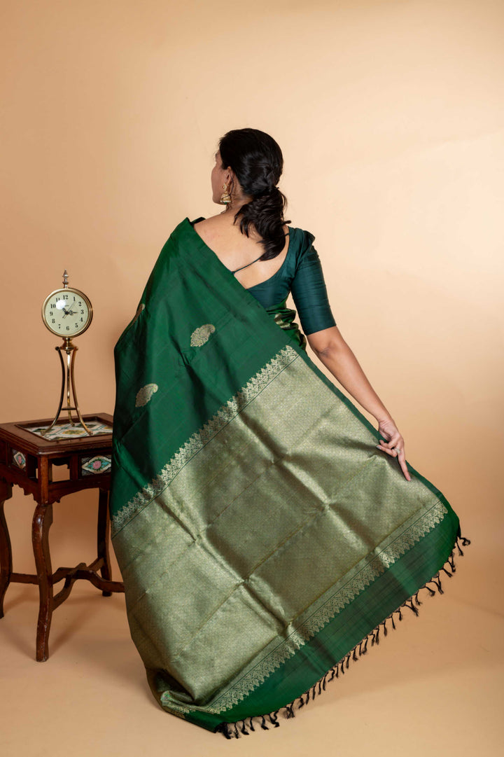 Bottle Green Pattu Saree