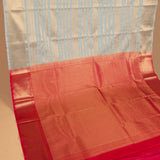 Powder blue and Reddish pink soft silk saree