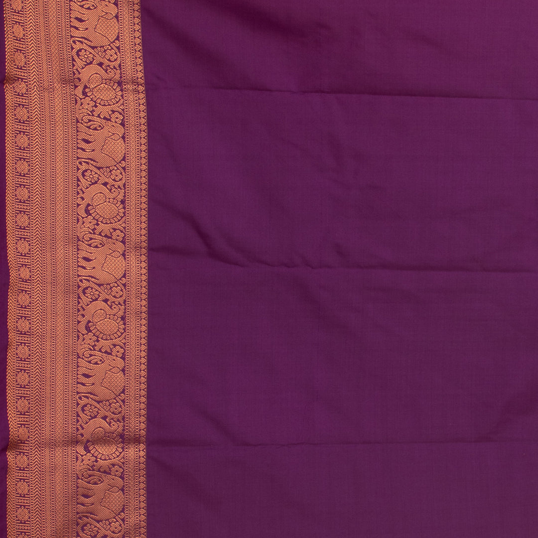 Red Orange and Purple soft silk saree