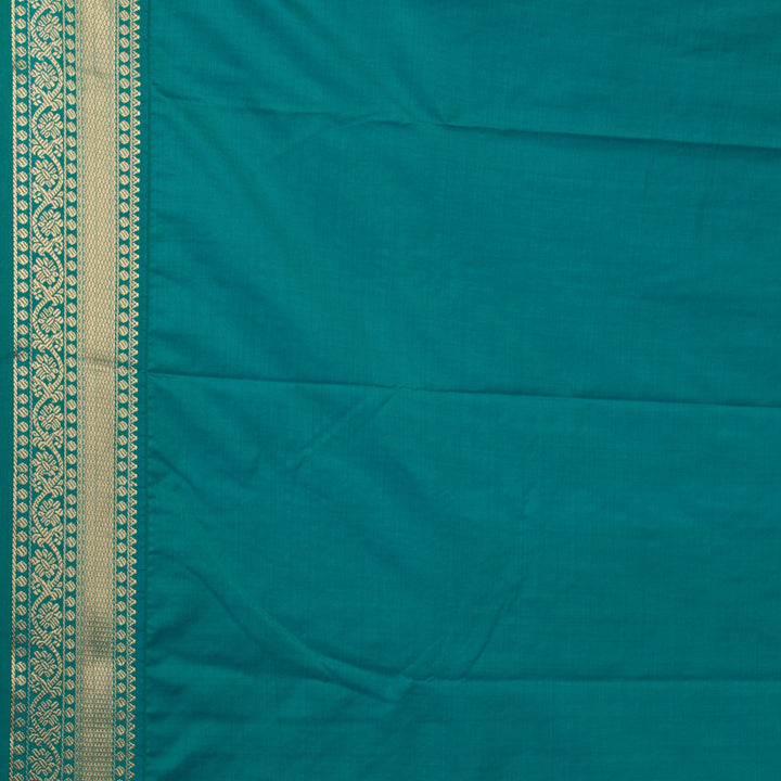 maroon and teal green semi silk saree