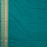 maroon and teal green semi silk saree