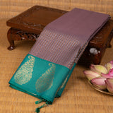 Vampire grey and Teal green soft silk saree