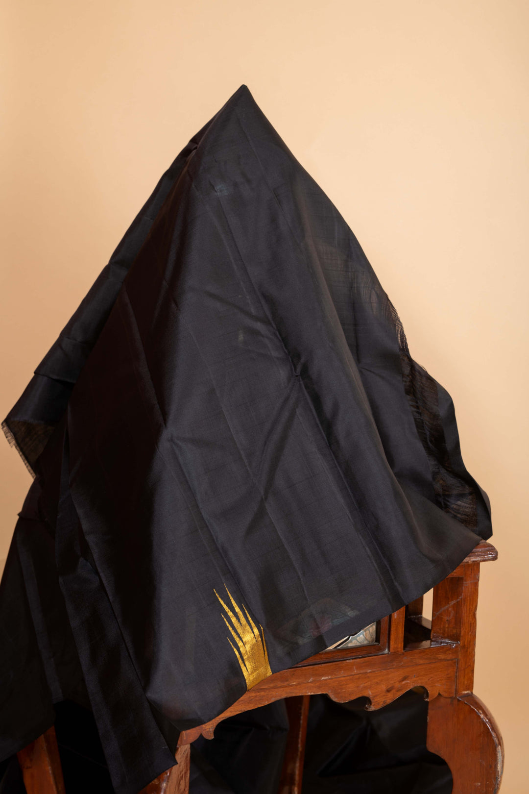 Black temple border kanjipuram silk saree