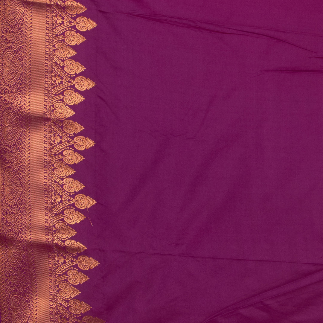 Fire engine red and Purple semi silk saree