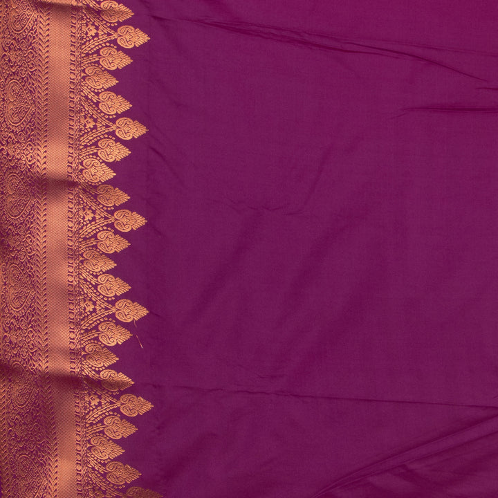 Fire engine red and Purple semi silk saree