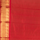 White and red silk cotton saree