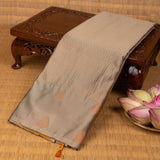 Shadow grey and Mustard soft silk saree