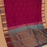 Orchid purple and Dual tone blue pure touch silk saree