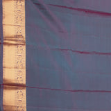 Orchid purple and Dual tone blue pure touch silk saree