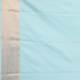 Dusky rose and Ice blue semi silk saree