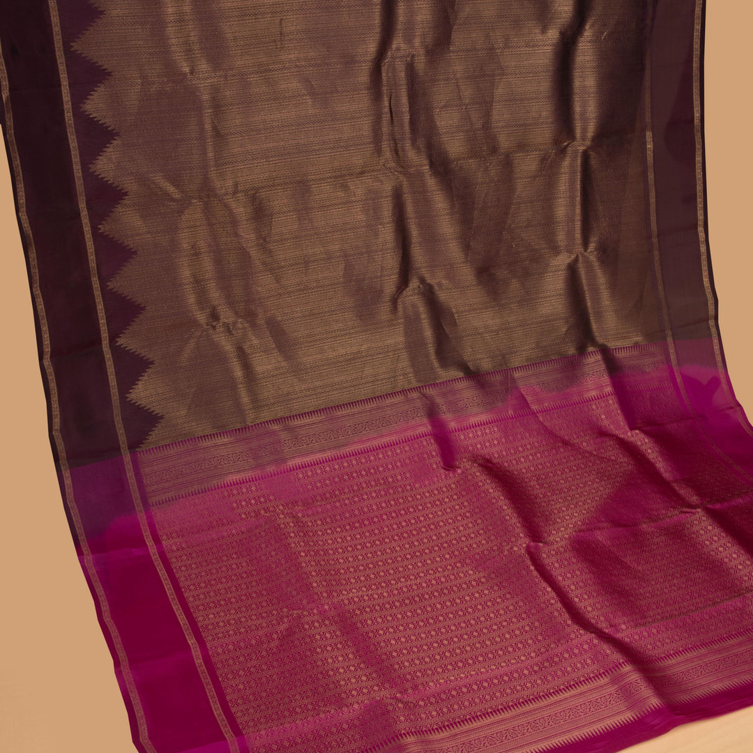 Grape and Magenta pure touch silk saree