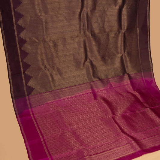Grape and Magenta pure touch silk saree