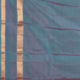 Mulberry purple and Dual tone blue pure touch silk saree
