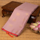 Coral pink and Coral orange soft silk saree